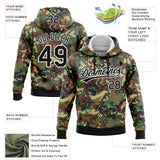 Custom Stitched Camo Black-White 3D Graffiti Drips Sports Pullover Sweatshirt Salute To Service Hoodie