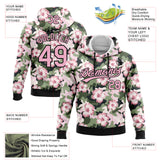 Custom Stitched Camo Light Pink-Black 3D Hibiscus Flower Sports Pullover Sweatshirt Salute To Service Hoodie