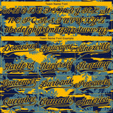 Custom Stitched Navy Gold 3D Pattern Design Thuja Branch Pullover Sweatshirt Hoodie