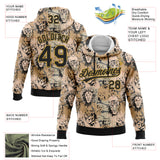 Custom Stitched Camo Black-Old Gold 3D Animal Lion And Tiger Sports Pullover Sweatshirt Salute To Service Hoodie