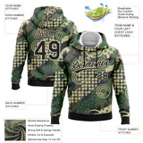 Custom Stitched Camo Black-Cream 3D Dots And Geometric Figures Sports Pullover Sweatshirt Salute To Service Hoodie