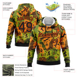 Custom Stitched Camo Black-Orange 3D Funny Faces Sports Pullover Sweatshirt Salute To Service Hoodie