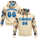 Custom City Cream Blue-White 3D Skull Chief Tribal Sports Pullover Sweatshirt Hoodie
