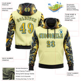 Custom Yellow Blue 3D Skull Psychedelic Sports Pullover Sweatshirt Hoodie