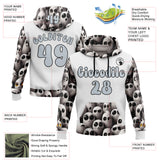 Custom White Silver-Black 3D Skull Funny Soul Sports Pullover Sweatshirt Hoodie