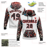 Custom White Black-Red 3D Skull Hell Sports Pullover Sweatshirt Hoodie