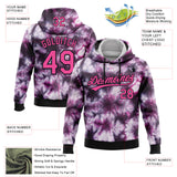 Custom Stitched Tie Dye Pink-Black 3D Sports Pullover Sweatshirt Hoodie