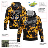 Custom Stitched Tie Dye Black-White 3D Sports Pullover Sweatshirt Hoodie