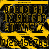 Custom Stitched Black Yellow-Steel Gray 3D Pattern Design Splash Sports Pullover Sweatshirt Hoodie