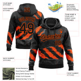 Custom Stitched Black Orange-Steel Gray 3D Pattern Design Splash Sports Pullover Sweatshirt Hoodie
