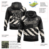 Custom Stitched Black Cream-Steel Gray 3D Pattern Design Splash Sports Pullover Sweatshirt Hoodie