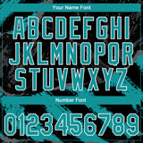 Custom Stitched Black Teal Steel Gray-White 3D Pattern Design Splash Sports Pullover Sweatshirt Hoodie