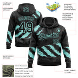 Custom Stitched Black Ice Blue-Steel Gray 3D Pattern Design Splash Sports Pullover Sweatshirt Hoodie
