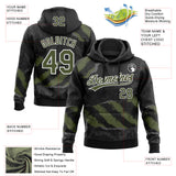 Custom Stitched Black Olive Steel Gray-White 3D Pattern Design Splash Sports Pullover Sweatshirt Hoodie