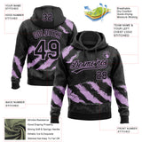 Custom Stitched Black Light Purple-Steel Gray 3D Pattern Design Splash Sports Pullover Sweatshirt Hoodie