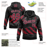 Custom Stitched Black Crimson Steel Gray-Gray 3D Pattern Design Splash Sports Pullover Sweatshirt Hoodie