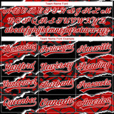 Custom Stitched Black Red-White 3D Pattern Design Torn Paper Style Sports Pullover Sweatshirt Hoodie