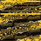 Custom Stitched Black Yellow-White 3D Pattern Design Torn Paper Style Sports Pullover Sweatshirt Hoodie