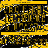 Custom Stitched Black Yellow-White 3D Pattern Design Torn Paper Style Sports Pullover Sweatshirt Hoodie