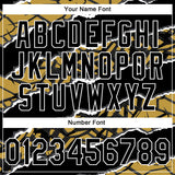 Custom Stitched Black Old Gold-White 3D Pattern Design Torn Paper Style Sports Pullover Sweatshirt Hoodie