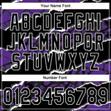 Custom Stitched Black Purple-White 3D Pattern Design Torn Paper Style Sports Pullover Sweatshirt Hoodie