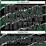 Custom Stitched Black Green-White 3D Pattern Design Torn Paper Style Sports Pullover Sweatshirt Hoodie