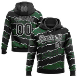Custom Stitched Black Green-White 3D Pattern Design Torn Paper Style Sports Pullover Sweatshirt Hoodie