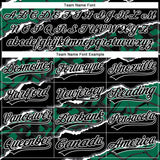 Custom Stitched Black Kelly Green-White 3D Pattern Design Torn Paper Style Sports Pullover Sweatshirt Hoodie