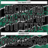 Custom Stitched Black Kelly Green-White 3D Pattern Design Torn Paper Style Sports Pullover Sweatshirt Hoodie