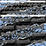 Custom Stitched Black Light Blue-White 3D Pattern Design Torn Paper Style Sports Pullover Sweatshirt Hoodie