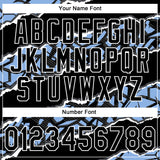 Custom Stitched Black Light Blue-White 3D Pattern Design Torn Paper Style Sports Pullover Sweatshirt Hoodie