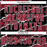 Custom Stitched Black Crimson-White 3D Pattern Design Torn Paper Style Sports Pullover Sweatshirt Hoodie