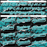 Custom Stitched Black Teal-White 3D Pattern Design Torn Paper Style Sports Pullover Sweatshirt Hoodie