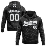 Custom Stitched Black White-Gray 3D Pattern Design Line Sportswear Pullover Sweatshirt Hoodie