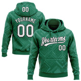 Custom Stitched Kelly Green White-Black 3D Pattern Design Line Sportswear Pullover Sweatshirt Hoodie