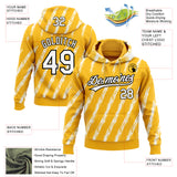 Custom Stitched Gold White-Black 3D Pattern Design Line Sportswear Pullover Sweatshirt Hoodie
