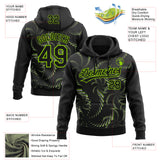 Custom Stitched Black Neon Green-White 3D Pattern Design Line Sportswear Pullover Sweatshirt Hoodie
