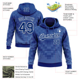 Custom Stitched Royal White 3D Pattern Design Line Sportswear Pullover Sweatshirt Hoodie