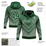 Custom Stitched Green White 3D Pattern Design Line Sportswear Pullover Sweatshirt Hoodie