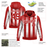 Custom Stitched Red White 3D Pattern Design Line Sportswear Pullover Sweatshirt Hoodie