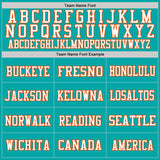 Custom Aqua Orange-White Mesh Authentic Throwback Football Jersey