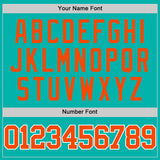 Custom Aqua Orange-White Authentic Basketball Jersey