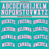Custom Aqua White-Pink Authentic Basketball Jersey