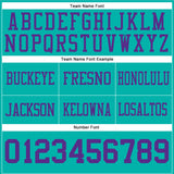 Custom Aqua Purple Authentic Football Jersey