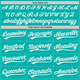 Custom Stitched Aqua White-Aqua Baseball Pullover Sweatshirt Hoodie