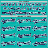 Custom Stitched Aqua Navy-White Baseball Pullover Sweatshirt Hoodie