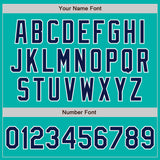 Custom Stitched Aqua Navy-White Baseball Pullover Sweatshirt Hoodie