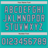 Custom Stitched Aqua Gray-Navy Baseball Pullover Sweatshirt Hoodie