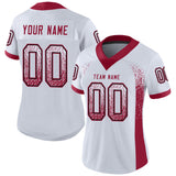 Custom White Cardinal-Black Drift Fashion Football Jersey