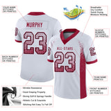 Custom White Cardinal-Black Drift Fashion Football Jersey